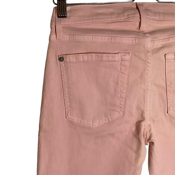 7FAM 7 For All Mankind Pale Baby Pink Salmon The Ankle Skinny Jeans 28 - Picture 9 of 16